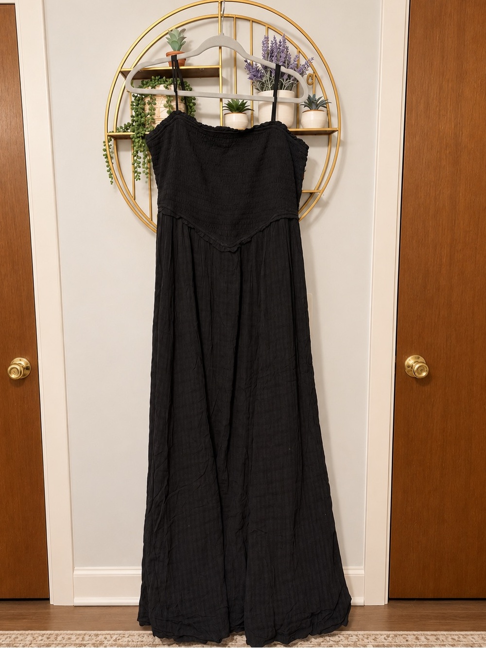 American Eagle Outfitters Black Maxi Dress with Spaghetti Straps